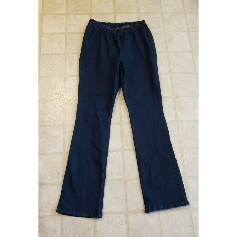 DENIM 24/7 Stretch Jeans sz 16W Tall Plus Size Elastic Band Waist sz 16 Dark